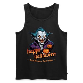 Halloween Vampir Mit Kürbissen - Männer Premium Bio Tank Top - Schwarz - Vorne - AI Model Male 178 light (178cm)