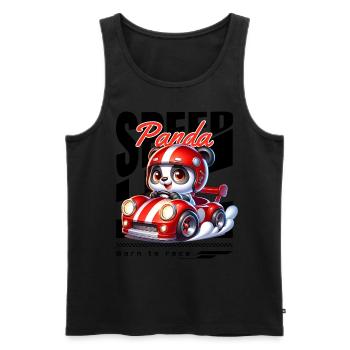 Speed Panda Racing - Men's Premium Organic Tank Top - black - Front - Michal (187cm)