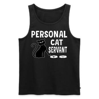 Funny Black Cat – Personal Cat Servant - Men's Premium Organic Tank Top - black - Front - AI Model Male 178 light (178cm)