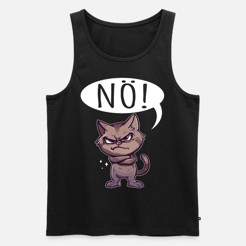 Nö Katze - Männer Premium Bio Tank Top - Schwarz