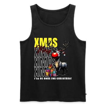 Noël Joyeux Noël Renne - Débardeur bio Premium Homme - noir - Devant - Michal (187cm)