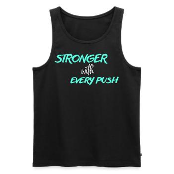 Training - Männer Premium Bio Tank Top - Schwarz - Vorne - Michal (187cm)
