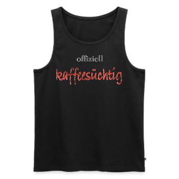 kaffeesuechtig - Männer Premium Bio Tank Top - Schwarz - Vorne - AI Model Male 178 light (178cm)