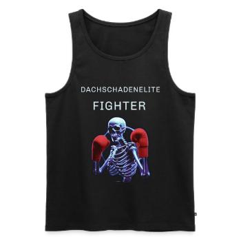 Dachschadenelite Fighter - Männer Premium Bio Tank Top - Schwarz - Vorne - AI Model Male 178 light (178cm)