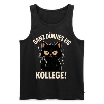 Good Morning Very Thin Cat Coffee - Men's Premium Organic Tank Top - black - Front - Michal (187cm)