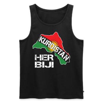 Drapeau du Kurdistan,Kurdistan,Syrie,Irak,Iran,Drapeau - Débardeur bio Premium Homme - noir - Devant - AI Model Male 178 light (178cm)