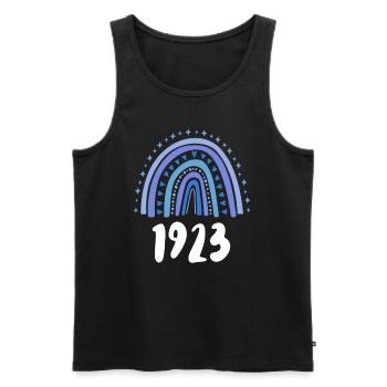 Blue Rainbow Année de naissance née en 1923 - Débardeur bio Premium Homme - noir - Devant - Michal (187cm)