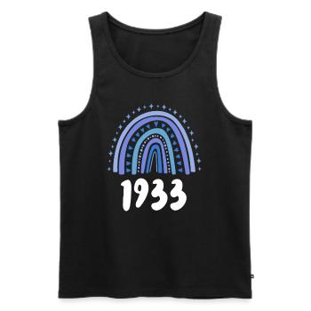 Blue Rainbow Année de naissance née en 1933 - Débardeur bio Premium Homme - noir - Devant - AI Model Male 178 light (178cm)