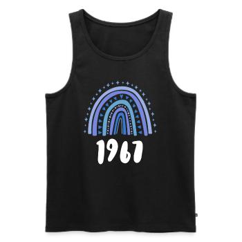 Blue Rainbow Year of birth born 1967 - Men's Premium Organic Tank Top - black - Front - Michal (187cm)