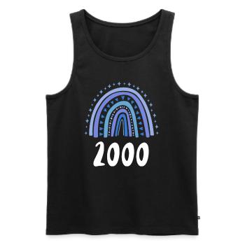 Blue Rainbow Year of birth born in 2000 - Men's Premium Organic Tank Top - black - Front - AI Model Male 178 light (178cm)