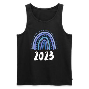 Blau Regenbogen Geburtsjahr Jahrgang 2023 - Männer Premium Bio Tank Top - Schwarz - Vorne - AI Model Male 178 light (178cm)