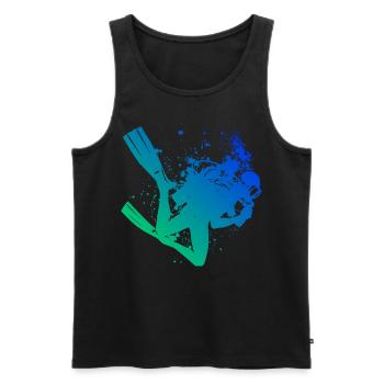 Scuba Diver Women's Diving Free Dive Diving - Men's Premium Organic Tank Top - black - Front - Michal (187cm)