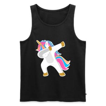 Unicorn Dab - Men's Premium Organic Tank Top - black - Front - AI Model Male 178 light (178cm)