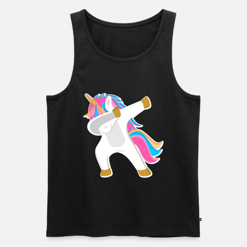 Einhorn Dab - Männer Premium Bio Tank Top - Schwarz