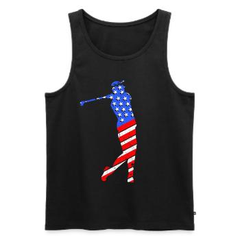 Golfer USA - Männer Premium Bio Tank Top - Schwarz - Vorne - Michal (187cm)