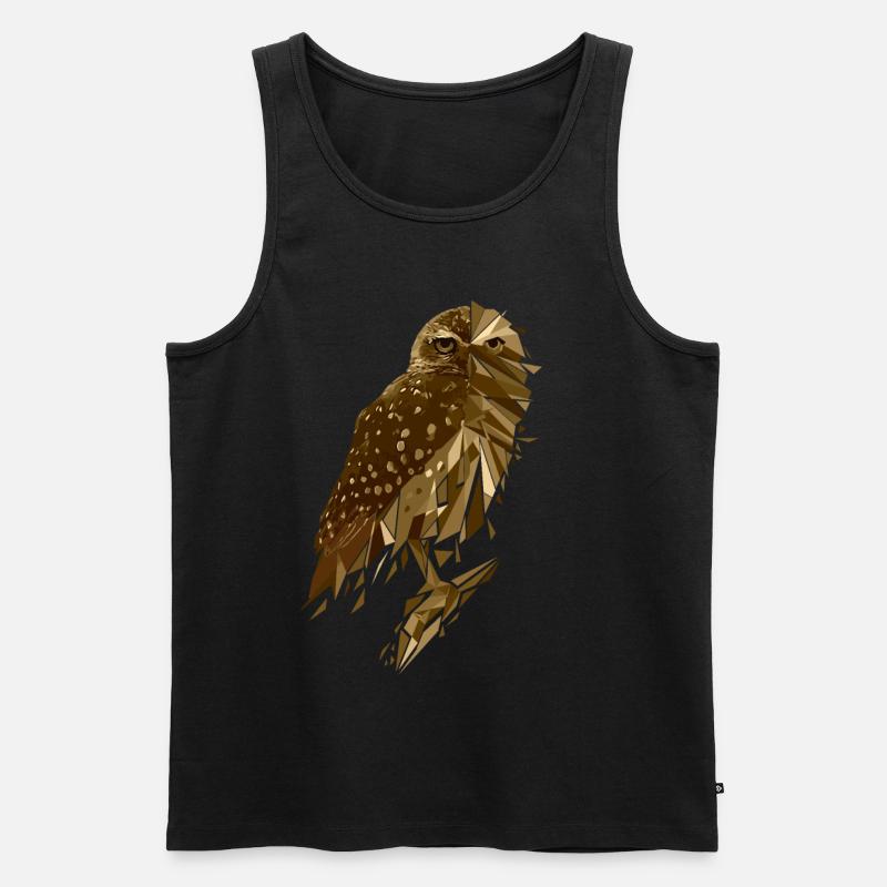 Eule coole Tiere - Männer Premium Bio Tank Top - Schwarz