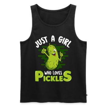Just A Girl Who Loves Gherkins - Men's Premium Organic Tank Top - black - Front - AI Model Male 178 light (178cm)