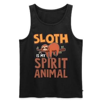 The Sloth is my Spiritual Animal - Men's Premium Organic Tank Top - black - Front - AI Model Male 178 light (178cm)