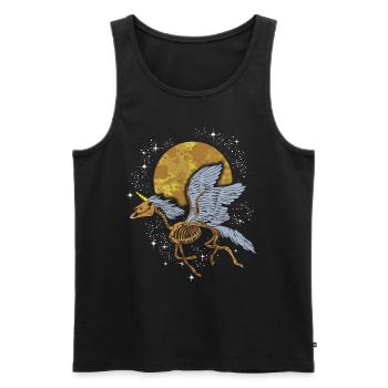 Unicorn Pegasus Skeleton-Fliegen unter Sternen - Männer Premium Bio Tank Top - Schwarz - Vorne - Michal (187cm)