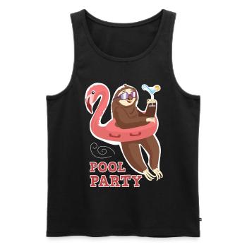 Pool Party Faultier aufblasbarer Flamingo Faultier - Männer Premium Bio Tank Top - Schwarz - Vorne - AI Model Male 178 light (178cm)