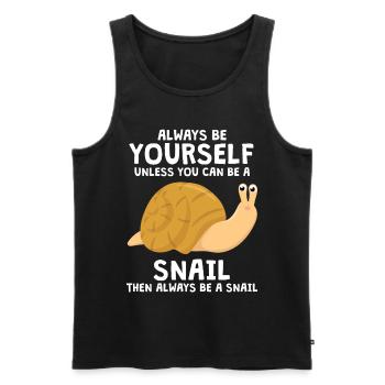 Always Be Yourself Snail Schnecken - Männer Premium Bio Tank Top - Schwarz - Vorne - AI Model Male 178 light (178cm)
