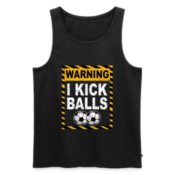 Fussballspieler - Männer Premium Bio Tank Top - Schwarz - Vorne - Michal (187cm)