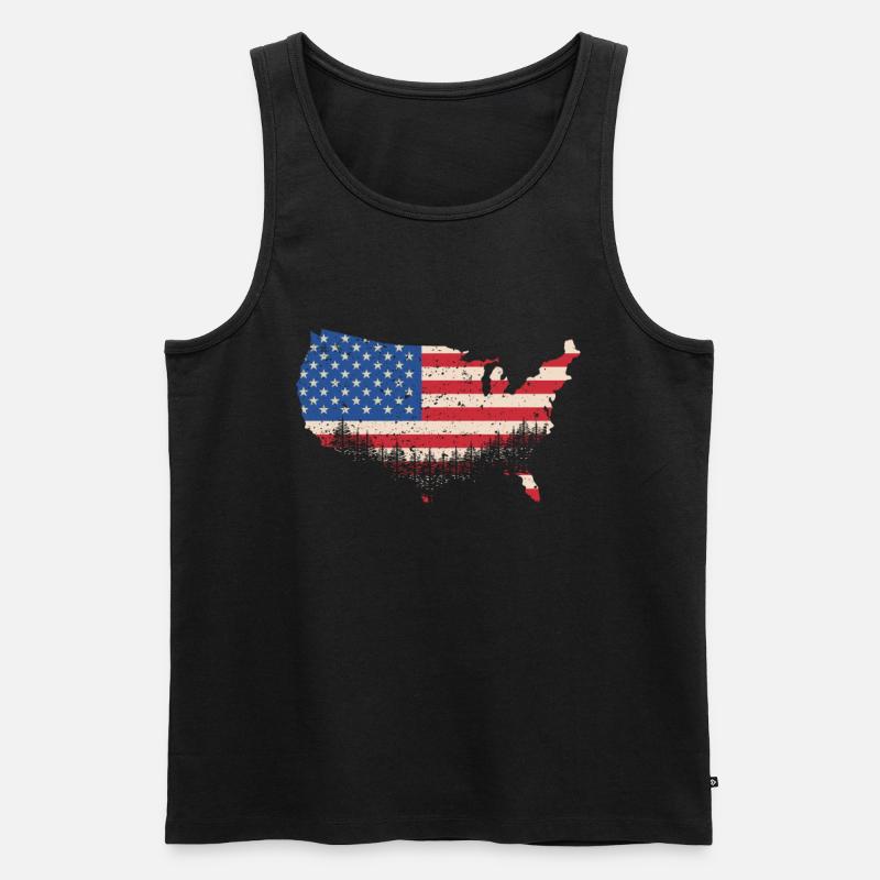 Amerika - Männer Premium Bio Tank Top - Schwarz