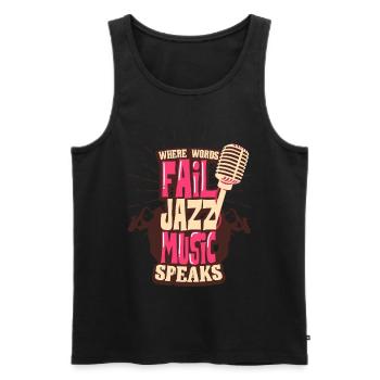 Jazz - Männer Premium Bio Tank Top - Schwarz - Vorne - AI Model Male 178 light (178cm)