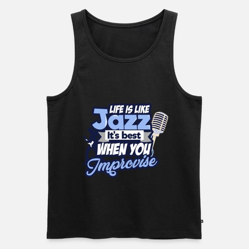 Jazz - Männer Premium Bio Tank Top - Schwarz
