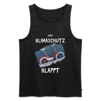 Damit Klimaschutz klappt mit dem Klapprad 20 Zoll. - Männer Premium Bio Tank Top - Schwarz - Vorne - AI Model Male 178 light (178cm)