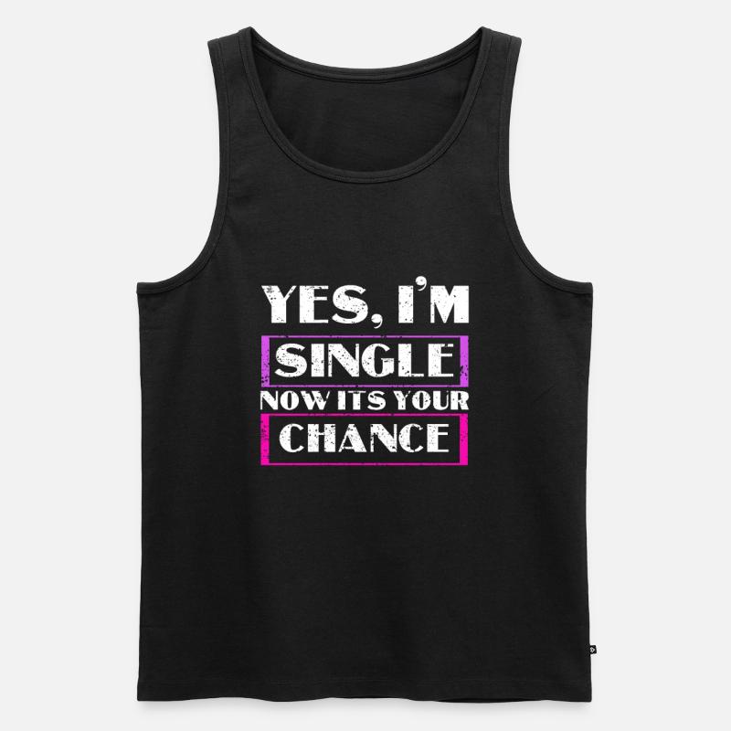 Single - Männer Premium Bio Tank Top - Schwarz