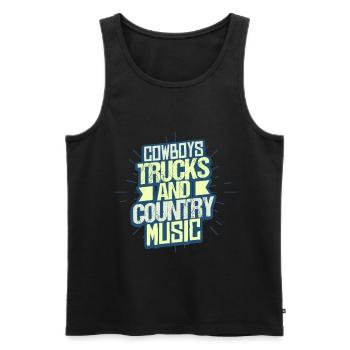 Country Musik Trucker - Männer Premium Bio Tank Top - Schwarz - Vorne - Michal (187cm)