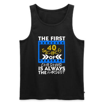 40. Geburtstag - Männer Premium Bio Tank Top - Schwarz - Vorne - Michal (187cm)