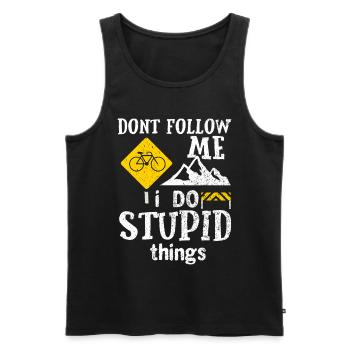 Mountainbiker Mountainbike Mountainbiken Geschenk - Männer Premium Bio Tank Top - Schwarz - Vorne - Michal (187cm)