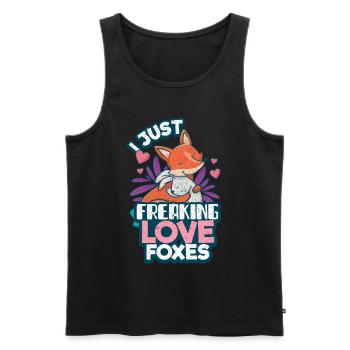 Fuchs - Männer Premium Bio Tank Top - Schwarz - Vorne - AI Model Male 178 light (178cm)