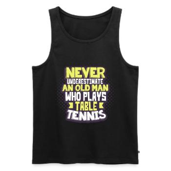 Grand-père de tennis de table - Débardeur bio Premium Homme - noir - Devant - Michal (187cm)