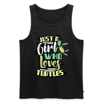 Turtle girl - Men's Premium Organic Tank Top - black - Front - AI Model Male 178 light (178cm)