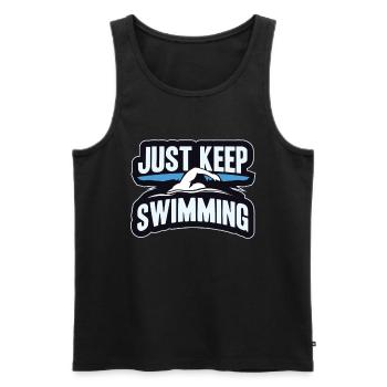 Natation - Débardeur bio Premium Homme - noir - Devant - AI Model Male 178 light (178cm)