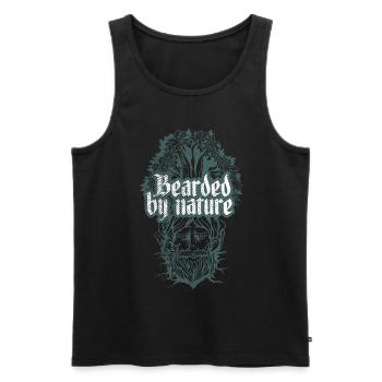 beard - Men's Premium Organic Tank Top - black - Front - Michal (187cm)