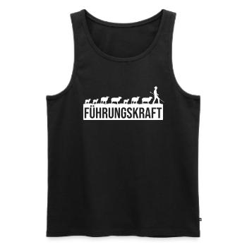 Schäferei Schafe Spruch Führungskraft Tierwirt - Männer Premium Bio Tank Top - Schwarz - Vorne - Michal (187cm)