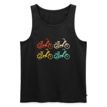 Moped moped vintage vintage gift motor bike - Men's Premium Organic Tank Top - black - Front - AI Model Male 178 light (178cm)