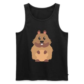 Biber - Männer Premium Bio Tank Top - Schwarz - Vorne - Michal (187cm)