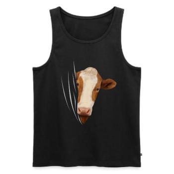 Kuh Kalb Kälber Kühe Kuhliebhaber Geschenk - Männer Premium Bio Tank Top - Schwarz - Vorne - Michal (187cm)
