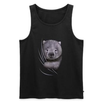 Cadeau d'amant de Wombat Wombats Wombat - Débardeur bio Premium Homme - noir - Devant - Michal (187cm)