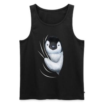 Cadeau d'amant de pingouin de pingouins de pingouin - Débardeur bio Premium Homme - noir - Devant - Michal (187cm)