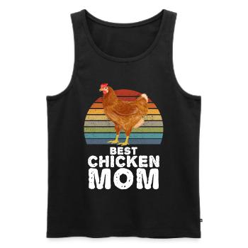 Best Chicken Mom Chickens Rooster Hen - Men's Premium Organic Tank Top - black - Front - AI Model Male 178 light (178cm)