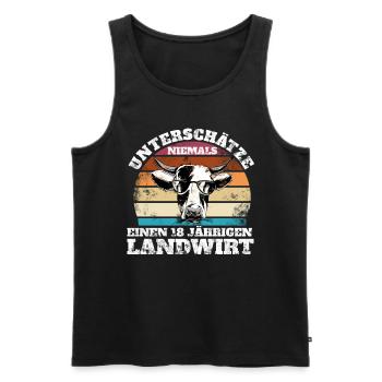 18. Geburtstag Landwirt Hof Landwirtschaft Kuh - Männer Premium Bio Tank Top - Schwarz - Vorne - Michal (187cm)