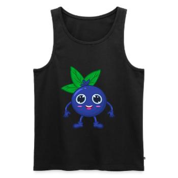 Heidelbeere Blaubeere - Männer Premium Bio Tank Top - Schwarz - Vorne - AI Model Male 178 light (178cm)