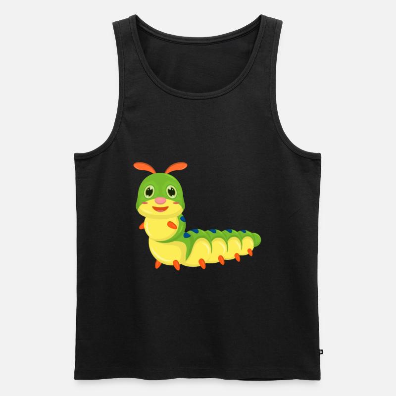 Raupe Comic - Männer Premium Bio Tank Top - Schwarz