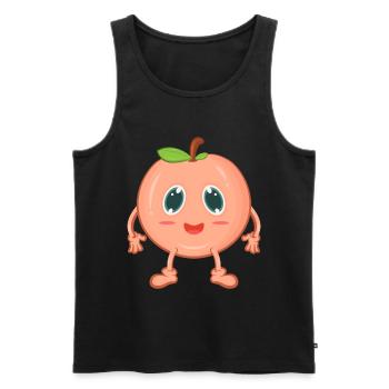 Pfirsich Comic - Männer Premium Bio Tank Top - Schwarz - Vorne - AI Model Male 178 light (178cm)